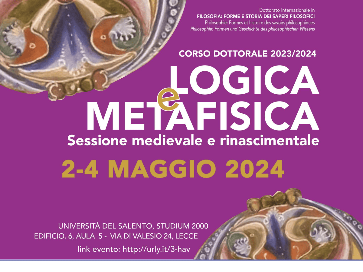 Giornate dottorali 2024 (2-4 maggio): Logica e metafisica